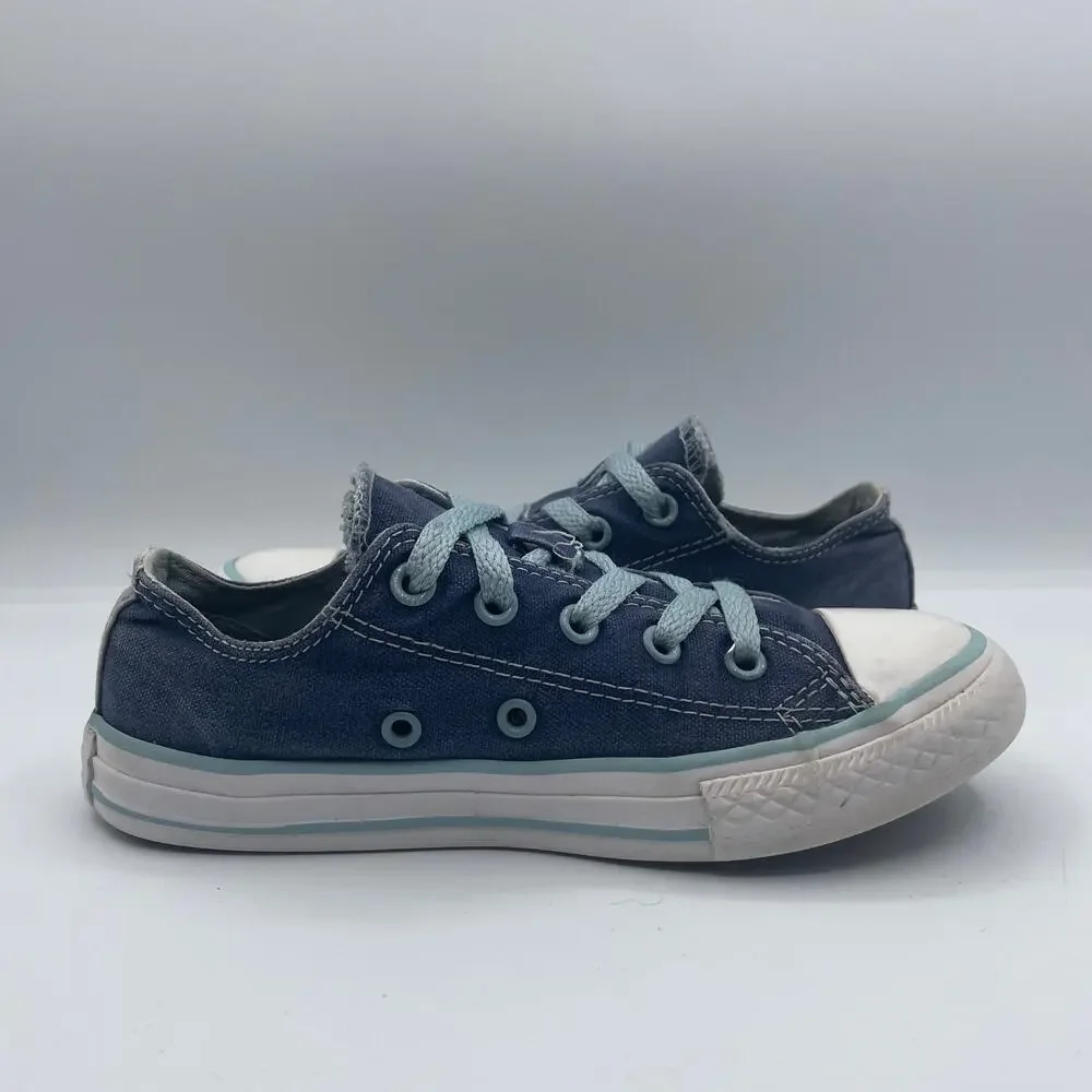 Converse All Star Double Tongue Blue Canvas Blue Low Shoes Junior Youth 1